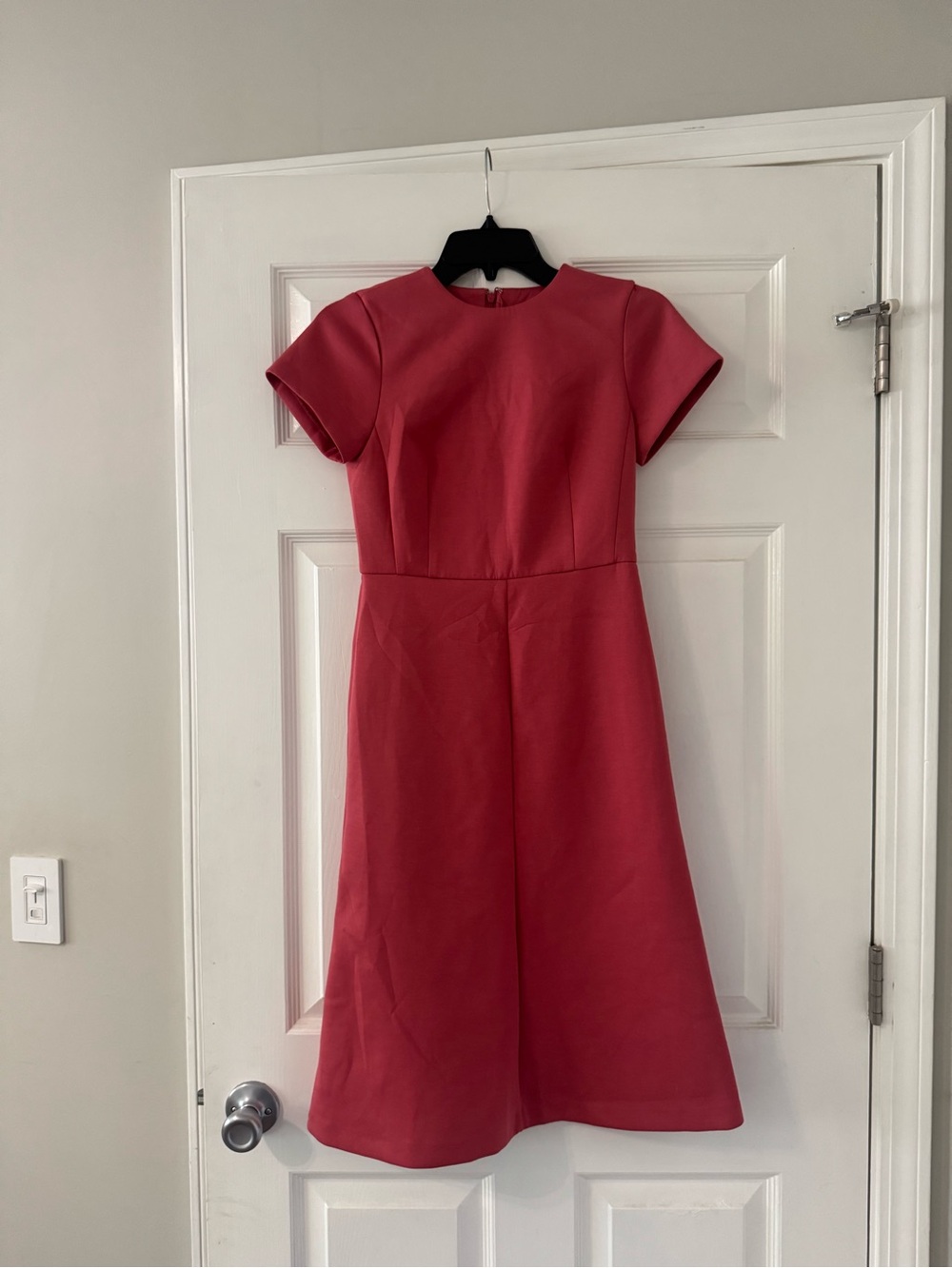 Ann Taylor Red-Pink Short Sleeve A-Line Dress